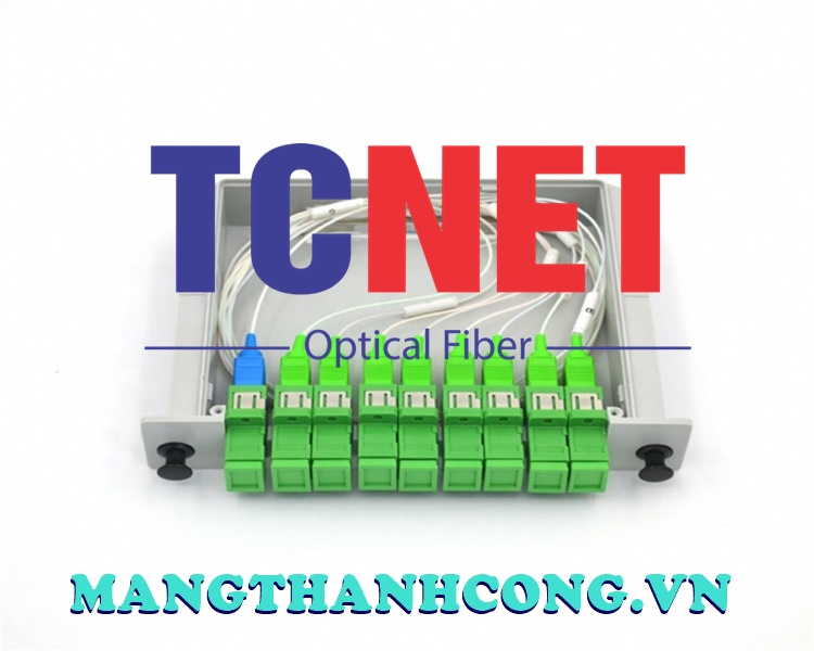 8 way fiber optic plc splitters with sc apc connectors lgx04 1030x687 1