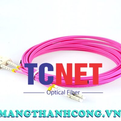5pcs duplex 2sc upc 2lc upc om4 pvc 3 0mm pink optical fiber patchcord jumper
