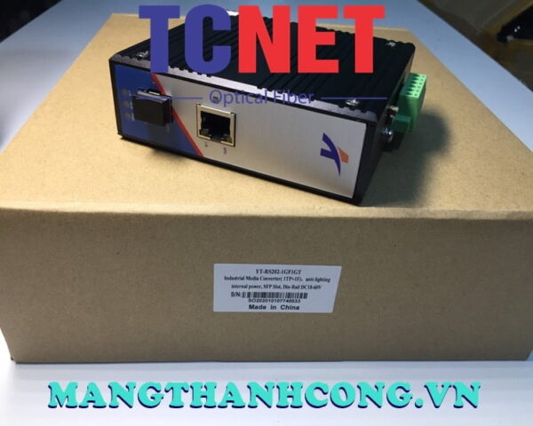 bo chuyen doi cong nghiep wintop yt rs202 1gf1gt bo chuyen doi quang dien 1 cong 101001000base tx 1 cong quang 1000base xsfp gan din nguon dc1875v