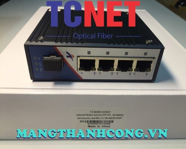 bo chuyen doi cong nghiep wintop yt rs205 1gf4gt bo chuyen doi quang dien 4 cong 101001000base tx 1 cong quang 1000base xsfp gan din nguon dc960v 6