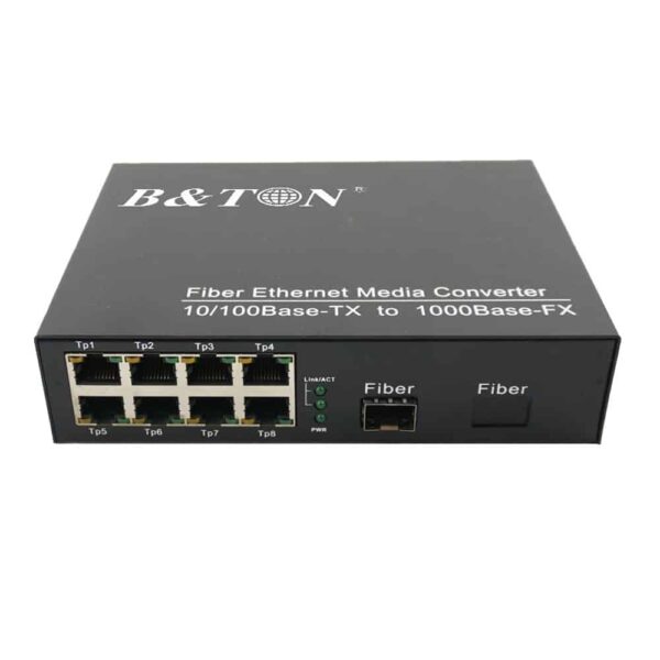 bo chuyen doi quang dien 8 cong 10100mbps fast ethernet 1 cong slot sfp quang ma bt 918sfp fe