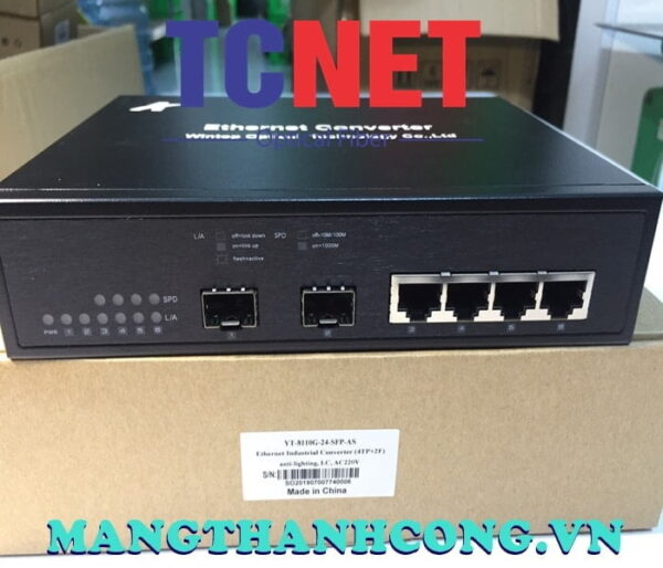 bo chuyen doi quang dien wintop yt 8110g 24 sfp as bo chuyen doi quang dien 4 cong 101001000mbps gigabit ethernet 2 cong slot sfp quang ma yt 8110g 24 sfp as 8