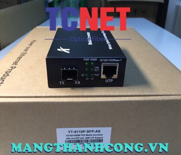 bo chuyen doi quang dien wintop yt 8110p sfp as bo chuyen doi quang dien 1 cong 101001000mbps gigabit ethernet poe 1 cong slot sfp quang ma yt 8110p sfp as 3