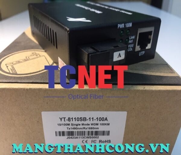 bo chuyen doi quang dien wintop yt 8110sb 11 100a bo chuyen doi quang dien 1 cong 10100mbps fast ethernet 1 soi quang chuan a 11