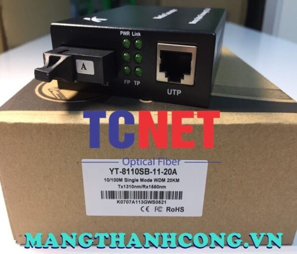 bo chuyen doi quang dien wintop yt 8110sb 11 20a bo chuyen doi quang dien 1 cong 10100mbps fast ethernet 1 soi quang chuan a 2