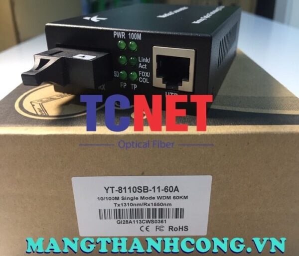 bo chuyen doi quang dien wintop yt 8110sb 11 60a bo chuyen doi quang dien 1 cong 10100mbps fast ethernet 1 soi quang chuan a 1