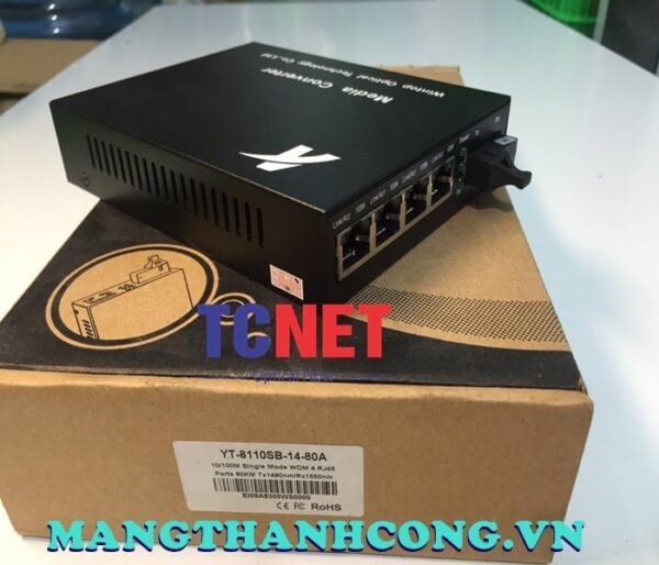 bo chuyen doi quang dien wintop yt 8110sb 14 80a bo chuyen doi quang dien 4 cong 10100mbps fast ethernet 1 soi quang chuan a 3