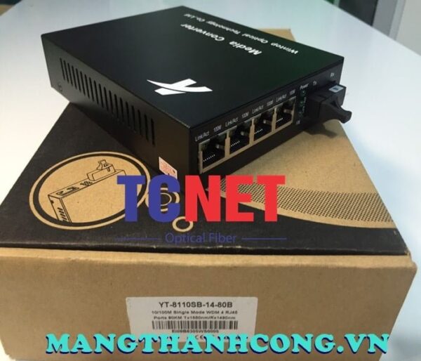 bo chuyen doi quang dien wintop yt 8110sb 14 80b bo chuyen doi quang dien 4 cong 10100mbps fast ethernet 1 soi quang chuan b 1