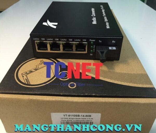 bo chuyen doi quang dien wintop yt 8110sb 14 80b bo chuyen doi quang dien 4 cong 10100mbps fast ethernet 1 soi quang chuan b