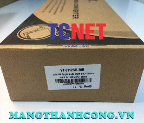 bo chuyen doi quang dien wintop yt 8112sb 20b bo chuyen doi quang dien 2 cong 10100mbps fast ethernet 1 soi quang chuan b 2