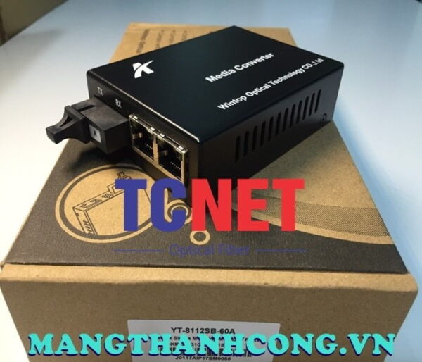 bo chuyen doi quang dien wintop yt 8112sb 60a bo chuyen doi quang dien 2 cong 10100mbps fast ethernet 1 soi quang chuan a 4