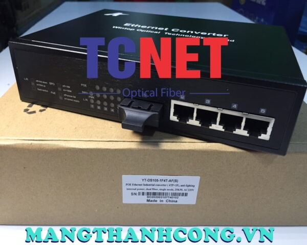 bo chuyen doi switch wintop yt ds105 1f4t af bo chuyen doi switch quang dien poe 4×10100base tx p.s.e.port and 1×100base fx port single mode 20km sc 65watt 3