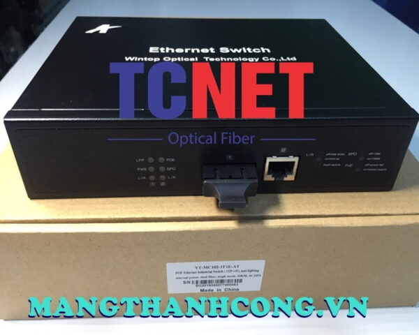 bo chuyen doi switch wintop yt mc102 1f1e at bo chuyen doi switch quang dien poe 1×10100base tx p.s.e.ports and 1×10100base fx port single mode 20km sc 65watt