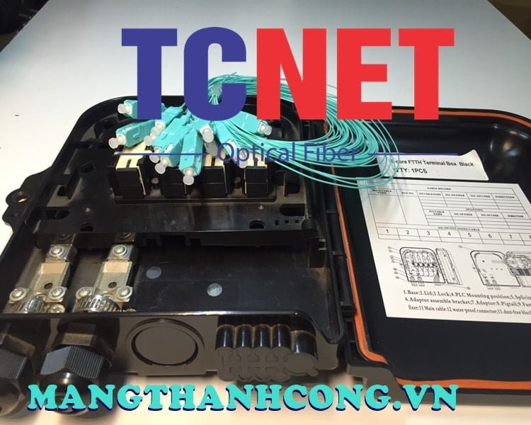 Hộp phối quang 8FO FTTH SC OM3 Màu Đen nhựa ngoài trời 5 Hộp phối quang 8FO FTTH SC OM3 Màu Đen nhựa ngoài trời