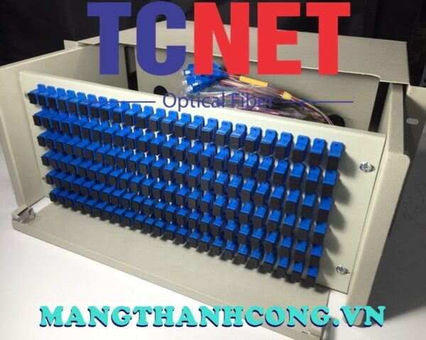 hop phoi quang odf 144fo khay truot gan rack 19 scupc 12 mau sm