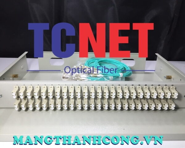 hop phoi quang odf 48fo khay co dinh gan rack 19 lc duplex om4