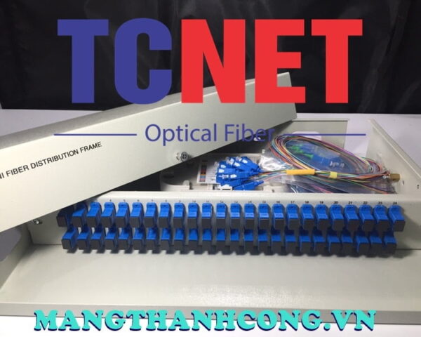 hop phoi quang odf 48fo khay co dinh gan rack 19 scupc 12 mau sm