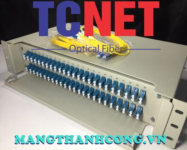 hop phoi quang odf 48fo khay truot gan rack 19 lcupc duplex sm 7