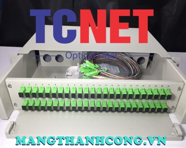 hop phoi quang odf 48fo khay truot gan rack 19 scapc 12 mau sm 12