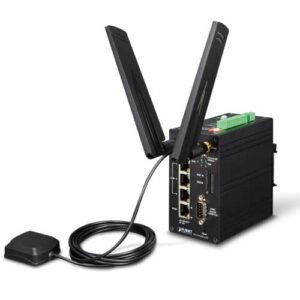 ICG-2420-LTE - Industrial 4G LTE Cellular Gateway with 4-Port 10/100TX (2 SIM Card Slots, 2 RS232, 1 RS485, DI/DO, -20~70 degrees C)
