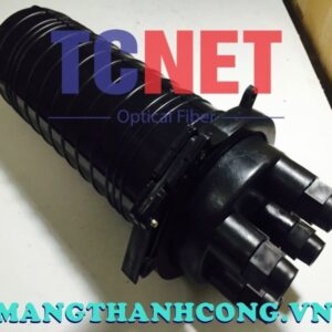 Măng xông mũ chụp cơ khí cáp quang 96FO chuôi vặn, đai xiết 2 cổng in 2 cổng out