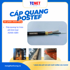 Cáp quang tự treo phi kim loại 12FO 500m Postef ADSS12-500