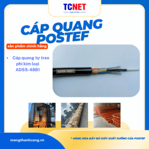 Cáp quang tự treo 48FO, khoảng vượt 100m