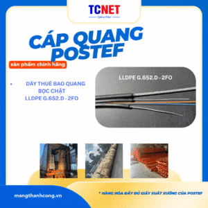 Dây thuê bao quang, đệm chặt 02 sợi đơn mode, LLDPE, G652D