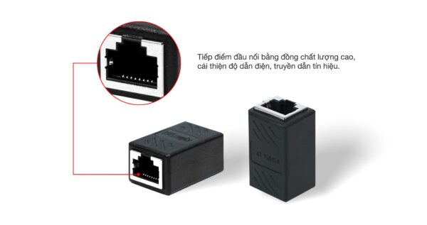 rj45 connector dau noi mang rj45 nhua pvc mau den