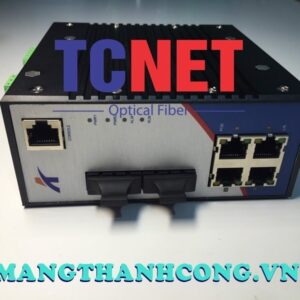 WINTOP Industrial Converter YT-RS205-1F4T-AT | PoE Fiber to Ethernet Converter 4×10/100Base-T(X) PSE + 2×100Base-FX optical ports (Single mode/SC/20km), DIN-rail mount, DC46~75V power supply