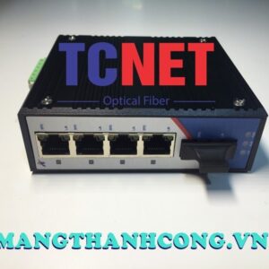 WINTOP Industrial Converter YT-RS205-1F4T | Fiber to Ethernet Converter 4×10/100Base-T(X) + 1×100Base-FX optical port (Single mode/SC/20km), DIN-rail mount, DC18~75V power supply