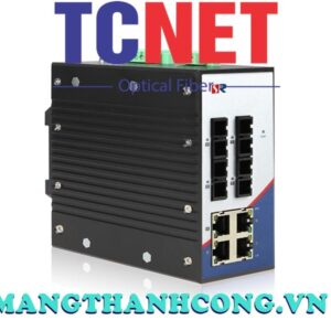 WINTOP Industrial Converter YT-RS208-4F4T | Fiber to Ethernet Converter 4×10/100Base-T(X) + 4×100Base-FX optical ports (Single mode/SC/20km), DIN-rail mount, DC18~75V power supply