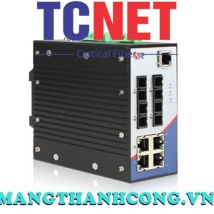 WINTOP Industrial Converter YT-RS608-4F4T | Fiber to Ethernet Converter 4×10/100Base-T(X) + 4×100Base-FX optical ports (Single mode/SC/20km), DIN-rail mount, DC18~75V power supply, managed