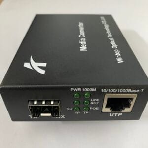WINTOP Fiber to Ethernet Media Converter YT-8110P-SFP-AS | 1-Port 10/100/1000Mbps Gigabit Ethernet PoE to 1 SFP Optical Slot Media Converter YT-8110P-SFP-AS