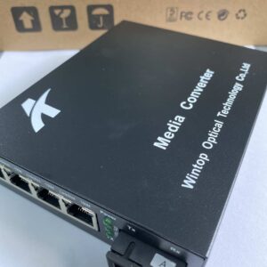 WINTOP Fiber to Ethernet Media Converter YT-8110SA-14-100A | 4-Port 10/100Mbps Fast Ethernet to 1 Single Fiber Standard A Media Converter