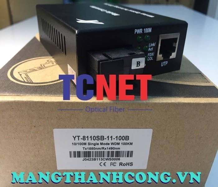 WINTOP Fiber to Ethernet Media Converter YT-8110SB-11-100B | 1-Port 10/100Mbps Fast Ethernet to 1 Single Fiber Standard B Media Converter 7 Bo chuyen doi quang dien wintop yt 8110sb 11 100b bo chuyen doi quang dien 1 cong 10100mbps fast ethernet 1 soi quang chua...
