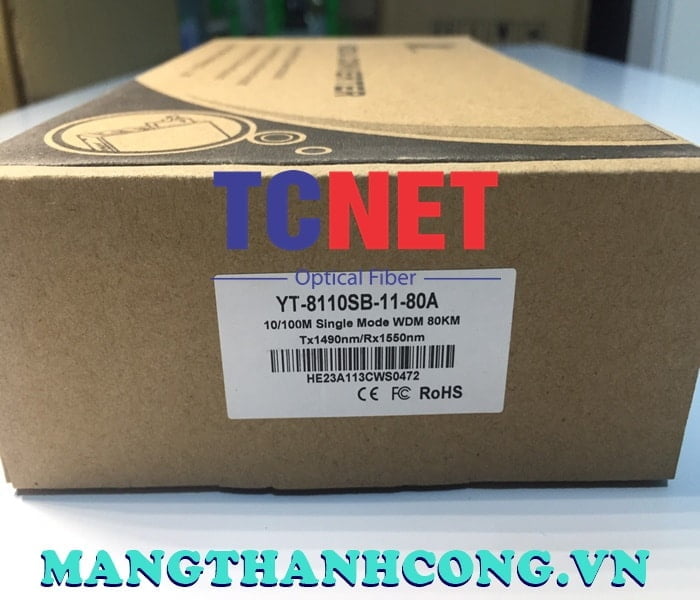 WINTOP Fiber to Ethernet Media Converter YT-8110SB-11-80A | 1-Port 10/100Mbps Fast Ethernet to 1 Single Fiber Standard A Media Converter 9 Bo chuyen doi quang dien wintop yt 8110sb 11 80a bo chuyen doi quang dien 1 cong 10100mbps fast ethernet 1 soi quang chuan...
