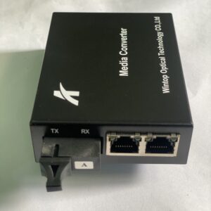 WINTOP Fiber to Ethernet Media Converter YT-8112SB-100A | 2-Port 10/100Mbps Fast Ethernet to 1 Single Fiber Standard A Media Converter