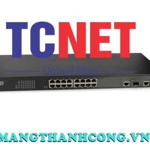 WINTOP Fiber to Ethernet Converter Switch YT-CS1018-2GF2GT16T-AF | PoE Fiber to Ethernet Converter Switch 16×10/100Base-T(X) P.S.E.ports and 2×Gigabit combo port, SFP socket, 150Watt