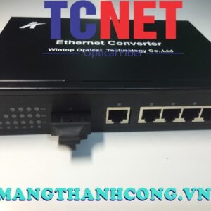 WINTOP Fiber to Ethernet Converter Switch YT-DS106-1GF5GT-AT | PoE Fiber to Ethernet Converter Switch 5×10/100/1000Base-T(X) P.S.E.ports and 1×1000Base-F(X) port, Single-mode, 20Km, SC, 120Watt