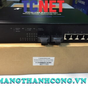 WINTOP Fiber to Ethernet Converter Switch YT-DS106-2GF4GT-AF | PoE Fiber to Ethernet Converter Switch 4×10/100/1000Base-T(X) P.S.E.ports and 2×1000Base-F(X) port, Single-mode, 20Km, SC, 65Watt