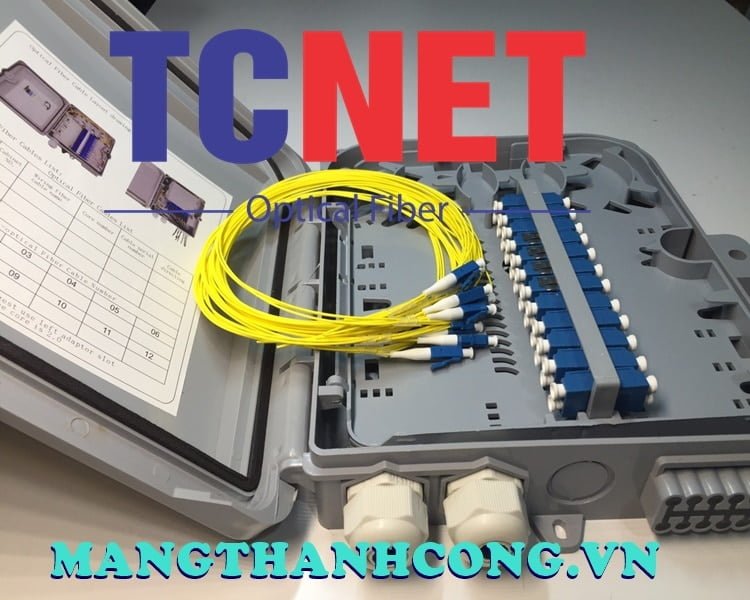 12FO FTTH Optical Distribution Box LC/UPC SM Duplex Outdoor Plastic 6 Hop phoi quang 12fo ftth lcupc sm duplex nhua ngoai troi 3.jpg
