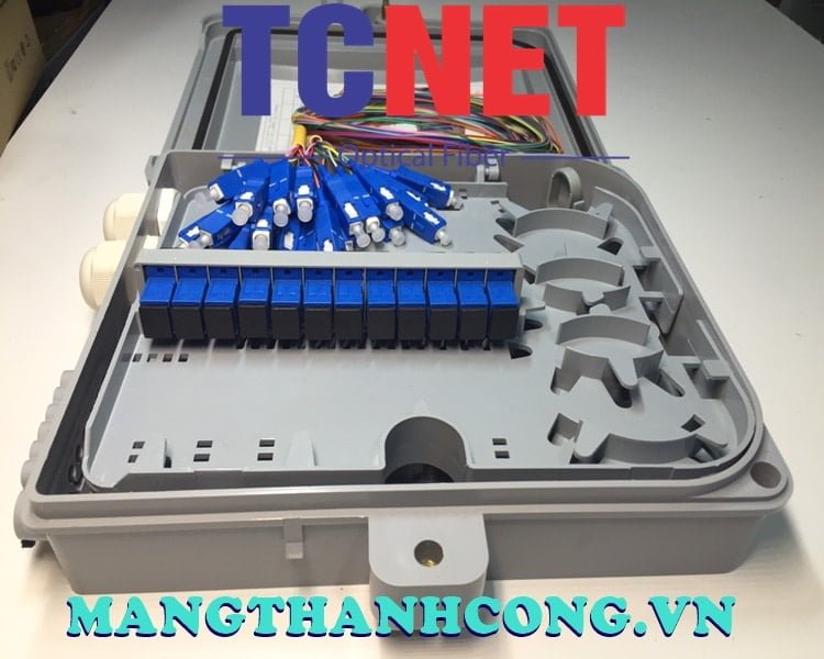 12FO FTTH Optical Distribution Box SC/UPC SM 12 Colors Outdoor Plastic 5 Hop phoi quang 12fo ftth scupc sm 12 mau nhua ngoai troi 1.jpg