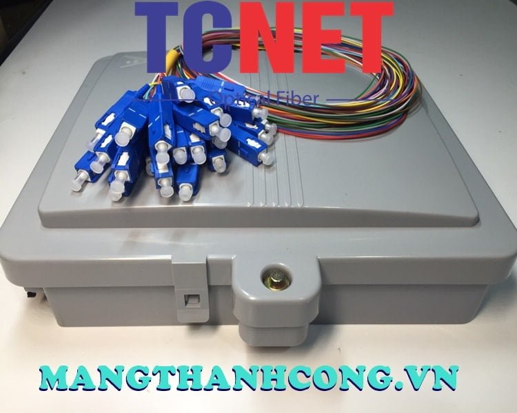 12FO FTTH Optical Distribution Box SC/UPC SM 12 Colors Outdoor Plastic 3 Hop phoi quang 12fo ftth scupc sm 12 mau nhua ngoai troi 3.jpg