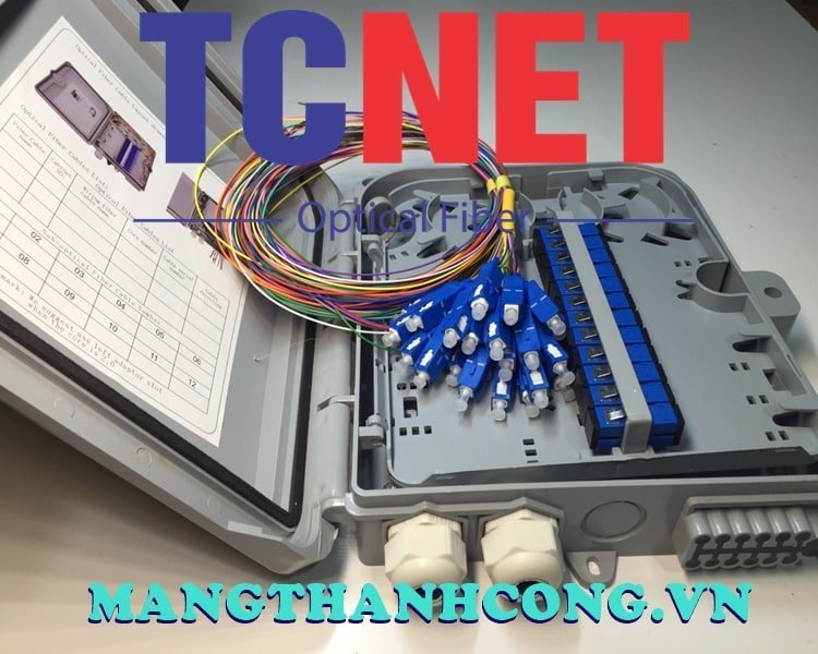 12FO FTTH Optical Distribution Box SC/UPC SM 12 Colors Outdoor Plastic 6 Hop phoi quang 12fo ftth scupc sm 12 mau nhua ngoai troi 6.jpg