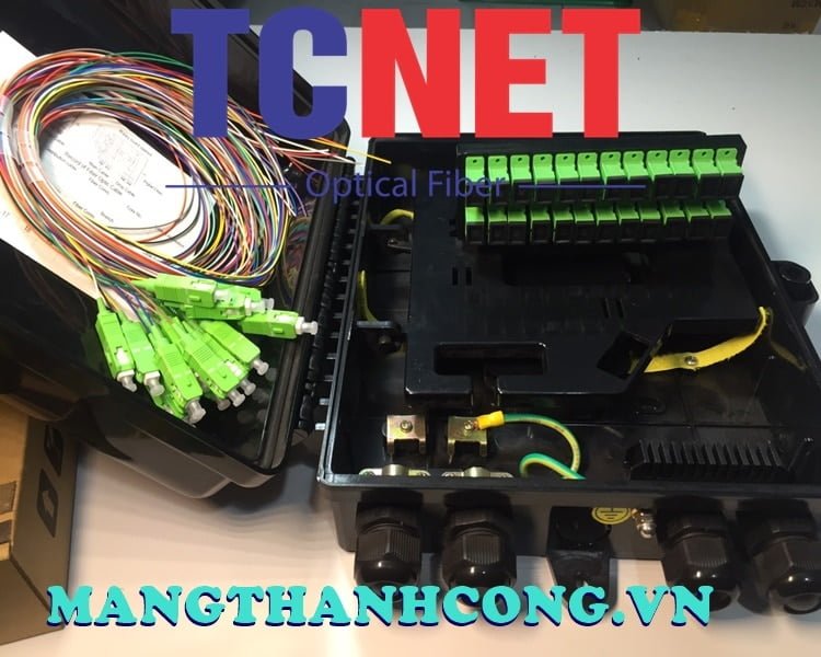 24FO FTTH Optical Distribution Box SC/APC 12 Colors SM Black Outdoor Plastic 8 Hop phoi quang 24fo ftth scapc 12 mau sm mau den nhua ngoai troi 1.jpg