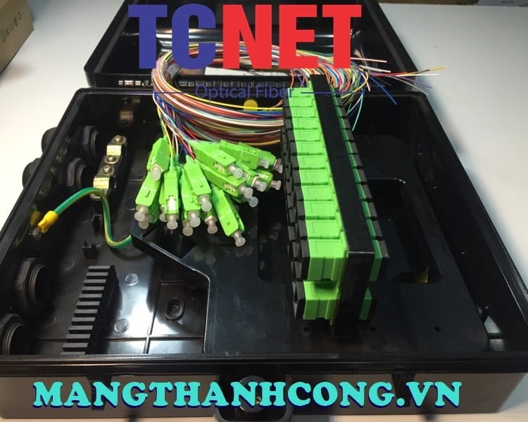 24FO FTTH Optical Distribution Box SC/APC 12 Colors SM Black Outdoor Plastic 7 Hop phoi quang 24fo ftth scapc 12 mau sm mau den nhua ngoai troi 3.jpg