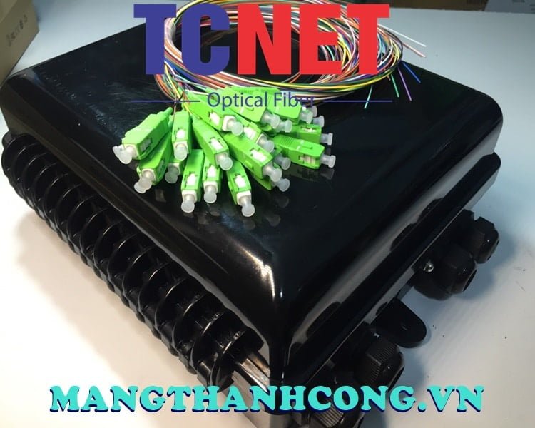 24FO FTTH Optical Distribution Box SC/APC 12 Colors SM Black Outdoor Plastic 5 Hop phoi quang 24fo ftth scapc 12 mau sm mau den nhua ngoai troi 5.jpg