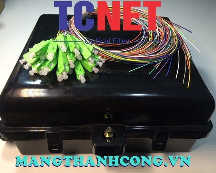 24FO FTTH Optical Distribution Box SC/APC 12 Colors SM Black Outdoor Plastic 2 Hop phoi quang 24fo ftth scapc 12 mau sm mau den nhua ngoai troi 6.jpg
