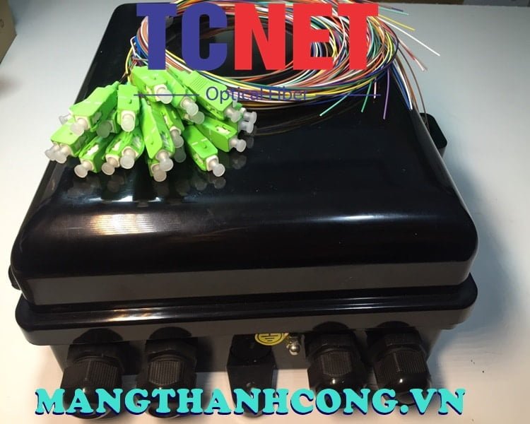24FO FTTH Optical Distribution Box SC/APC 12 Colors SM Black Outdoor Plastic 3 Hop phoi quang 24fo ftth scapc 12 mau sm mau den nhua ngoai troi 7.jpg